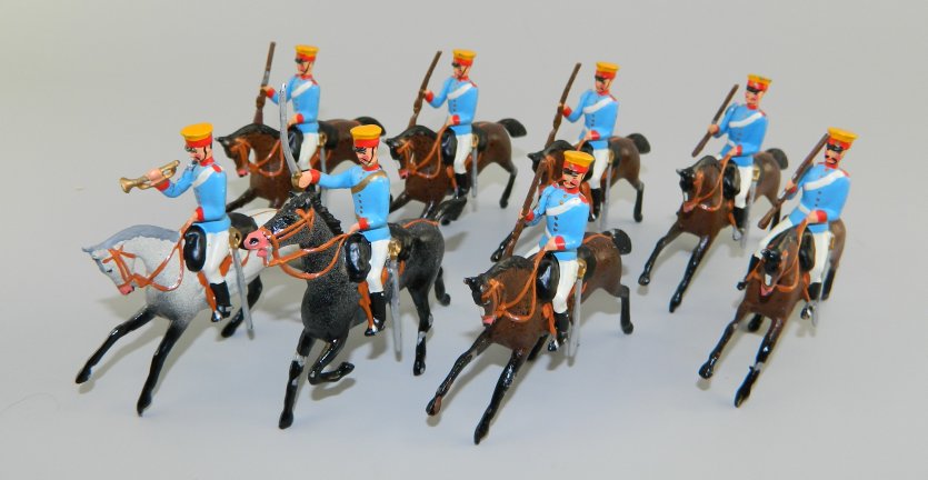Japanese Cavalry Advancing with Officer and Bugler