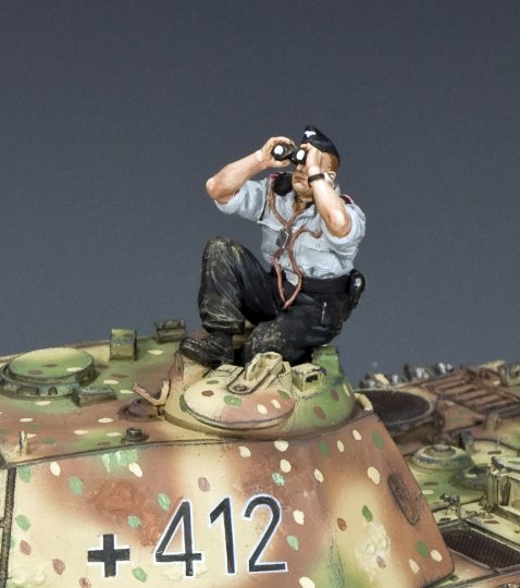 Sky-Watching Panzer Crewman