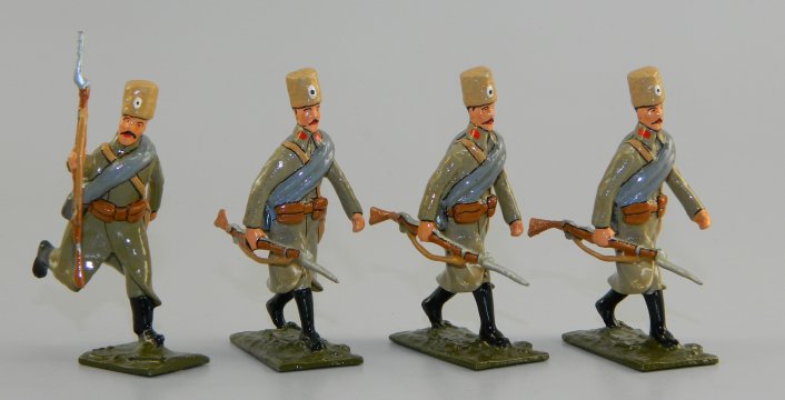 Four WWI Soldiers on the Move