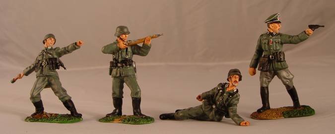 "Attack!" Four German WWII Figures