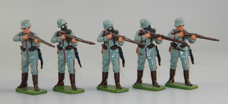 WWII German Infantry Soldiers Standing Firing