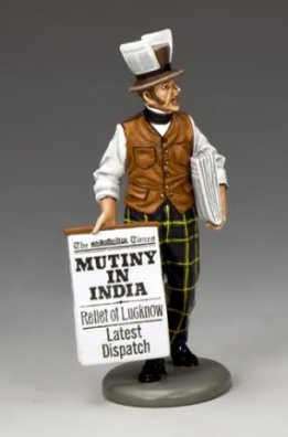 "MUTINY IN INDIA!" Newspaper Seller