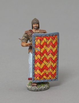 Advancing Egyptian Marine, Spear Lowered - Red/Yellow Striped Shield