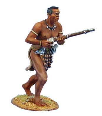 uThulwana Zulu Warrior Advancing with Rifle