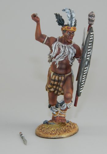 iNgobamakhosi Zulu Warrior Charging with Spear and Shield