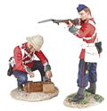 "More Ammo!" British 24th Foot in Glengerry Standing Firing and British 24th Foot Opening Ammo Box