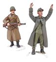 "Keep Your Hands Up Kid" - U.S. Infantry Wearing Overcoat with M-1 Garand and Young German Prisoner with Hands Up