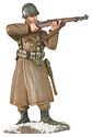 US 101st Airborne in Greatcoat Standing Firing M-1 Garand, Winter 1944-45