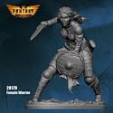 Female Warrior with 3 Weapons Variants