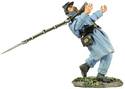 Union Infantry in Overcoat Falling Wounded