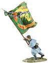 Union Infantry Flagbearer in Overcoat, Irish Brigade Flag