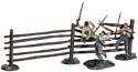 "A Grim Harvest" 3 Wounded Confederate Infantry and Turnpike Fence Sections