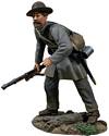 Confederate Infantry in Frock Coat Advancing with Caution