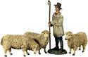 Shepherd with Three Sheep