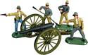 3 Inch Ordinance Rifle Cannon with 4 Confederate Artillery Crew