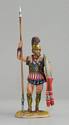 Greek Hoplite Standing with Dory and Shield Curtain