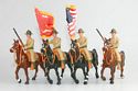 Nicaraguan Mounted Marines in Khakis – US & Red Marine Corps Flags