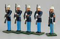 Spanish-American War US Marines Dress Blues & White Helmets - Sgt & 4 at Present Arms