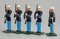 Spanish-American War US Marines Dress Blues & White Helmets - Sgt & 4 at Present Arms