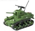 WW2 Military Model M3A1 Stuart Light Tank w/3 Figs