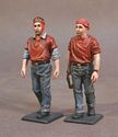 Two Ordnancemen Walking - WWII Aircraft Carrier Flight Deck Crew