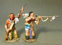 Woodland Indians, 2 Kneeling, Firing and Loading A