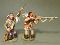 Woodland Indians, 2 Kneeling, Firing and Loading B