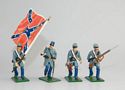 CSA Marines – Officer w/Pistol, Flagbearer, 2 Advancing