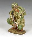 US Paratrooper Crouching Tommy Gunner - 101st Airborne