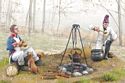 French Infantry Cooking - 2 Figures, Dog, and Camp Fire