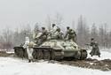 T-34 Tank Advances through Snow