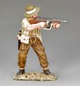 British/Gurkha Officer Firing Tommy Gun