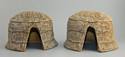 Two Foam Grass/Straw Huts