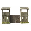 American Log Fort Gates with Watch Tower