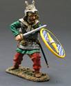 Stepping Warrior with Sword and Shield