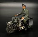 Wehrmacht Officer Riding a Motorcycle