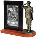 Marine Salute with Photo frame and Wood base