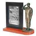 Army Specialist Salute with Photo frame and Wood base