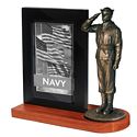 Navy Salute with Photo frame and Wood base