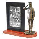 Marine Female Photo Frame and Black Wood base