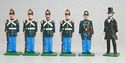 US Civil War Marines in Dress Uniforms - President Lincoln, Officer & 4 Marines at Attention