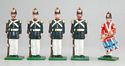 US Civil War Marines in Summer Dress Uniforms - Drummer & 4 Marines at Attention