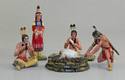 Native American Indians with Camp Fire in