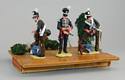 Three Napoleonic Soldiers on a Wooden Base