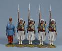 Four Tirailleur Algeriens Standing at Attention with Officer