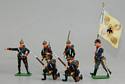 WWI Russian Officer, Flag Bearer and Soldiers