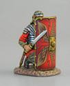 Kneeling Legionnaire with Gladius - Imperial Rome Red Shield