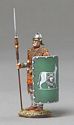 Roman Sentry in Scale Armor with Green 6th Legion Shield