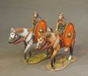 Two Cavalry Walking with Red Shield #1 - Roman Auxiliary Cavalry