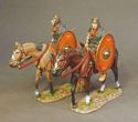 Two Cavalry Walking with Red Shield #2 - Roman Auxiliary Cavalry